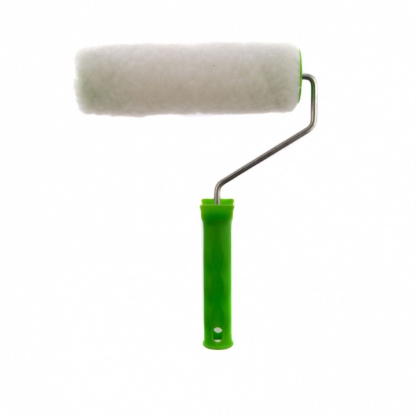 Валик с натуральным мехом, с ручкой, 200 мм, ворс 12 мм, D 48 мм, D ручки 6 мм, Россия Сибртех 80123