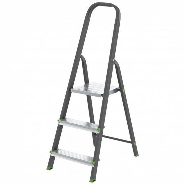 Стремянка, 3 ступени, стальной профиль, алюминиевые ступени Россия Сибртех 97953