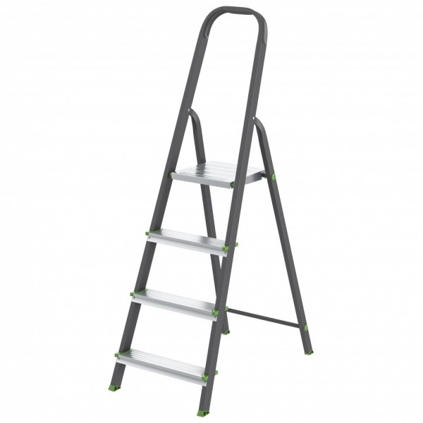 Стремянка, 4 ступени, стальной профиль, алюминиевые ступени Россия Сибртех 97954