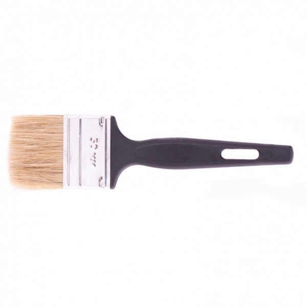 Кисть флейцевая Стандарт, 50 х 6 мм, натуральная щетина, пластиковая ручка Сибртех 82504