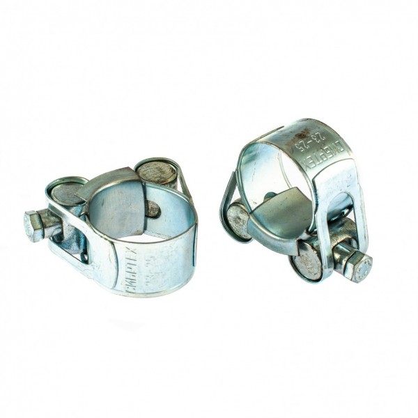 Хомуты металлические, силовые 23-25 мм, ширина 18 мм, шарнирный, W1, 2 шт Сибртех 47508