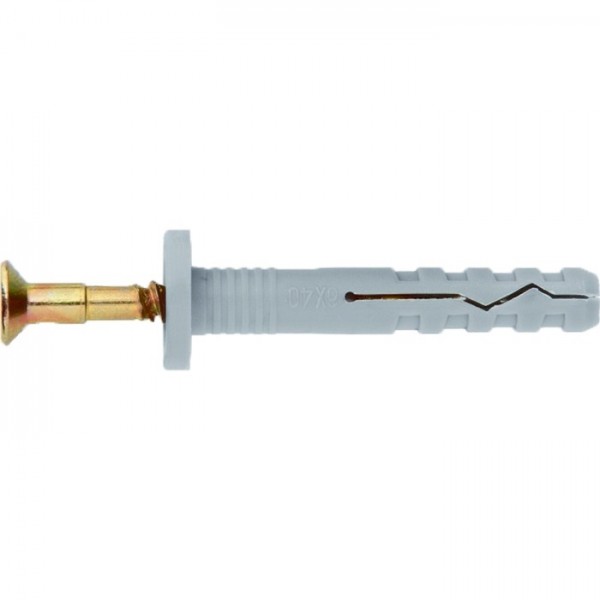 Дюбель-гвоздь полипропиленовый с цилиндрическим бортиком 8 х 80 мм, 100 шт Сибртех 42150