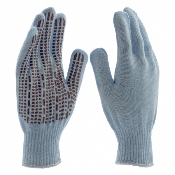 Перчатки трикотажные, акрил, ПВХ гель, Протектор, цвет зенит, оверлок Россия Сибртех 68666