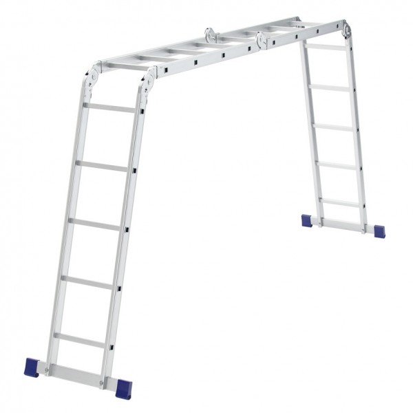 Лестница шарнирная алюминиевая, 2 х 4 + 2 х 5, Россия, Сибртех 97884