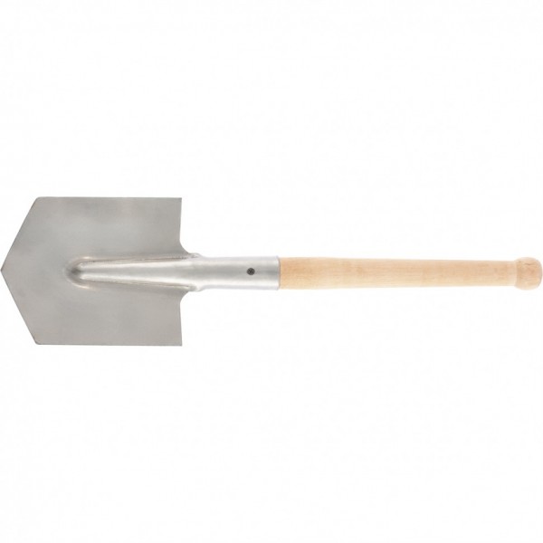 Лопата саперная, нержавеющая сталь, 153 х 180 х 585 мм, деревянный черенок, Россия, Сибртех 61439