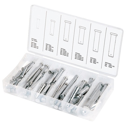 Набор штифтов с головкой и отверстием под шплинт, 60 предметов Сибртех 47612