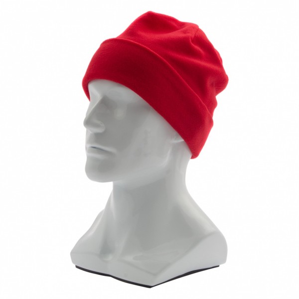 Шапка с отворотом из флиса для взрослых, размер 56-57, красная Россия Сибртех 68821