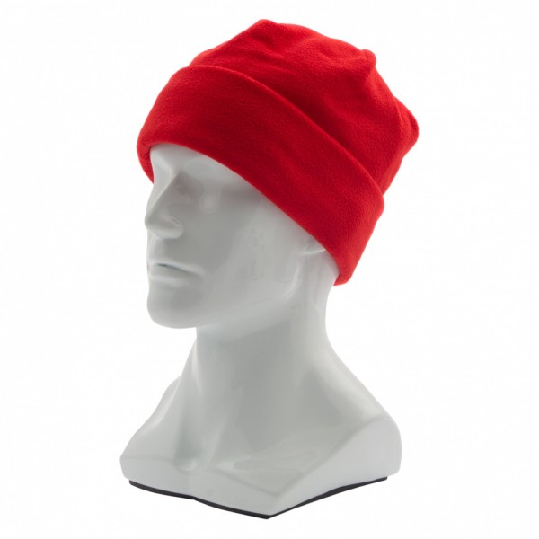 Шапка с отворотом из флиса для взрослых, размер 58-59, красная Россия Сибртех 68831