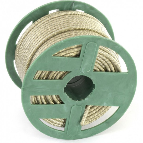 Трос металлополимерный прозрачный ПР-5.0, толщина 4.0 мм, катушка 50 метров Россия Сибртех 47639