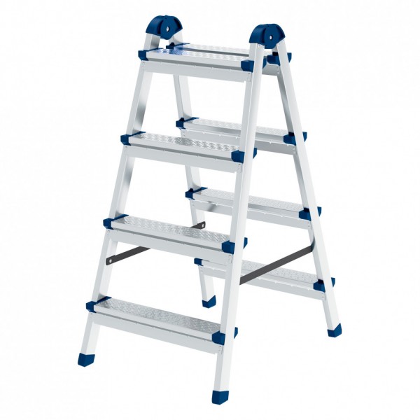 Стремянка двухсторонняя 4 ступени, сталь профиль, стальные ступени, Россия Сибртех 97984