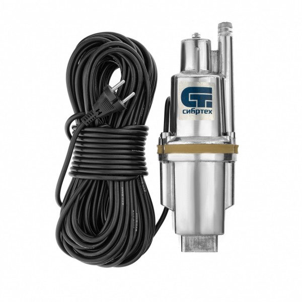 Вибрационный насос СВН300-10, верхний забор, 300 Вт, напор 75 м, 1200 л/ч, кабель 10 м Сибртех, 1200 л/ч 99301