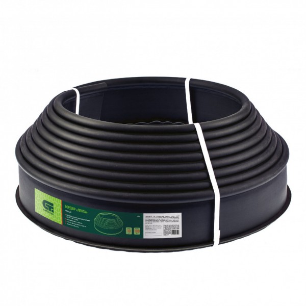 Бордюр Лента, 10 х 1000 см, полиэтиленовый, черный, Россия, Сибртех 64550