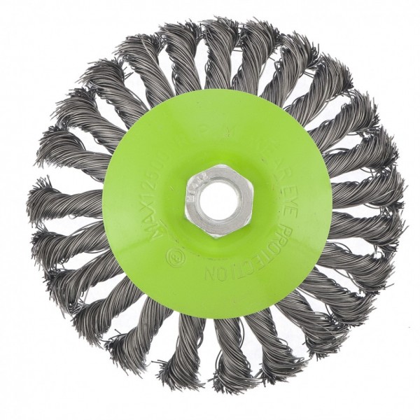 Щетка для УШМ, 125 мм, М14, тарелка, крученая металлическая проволока Сибртех 746117