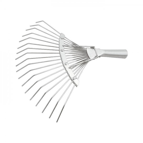 Грабли веерные стальные, 350 мм, 18 круглых зубьев, оцинкованные, без черенка, Россия, Сибртех 61780