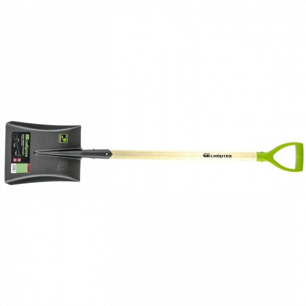 Лопата совковая, 250 х 295 х 1150 мм, деревянный лакированный черенок, Сибртех 61480