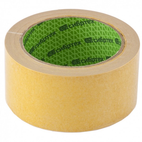 Лента клейкая двусторонняя, 50 мм х 5 м, на тканевой основе Сибртех 88711