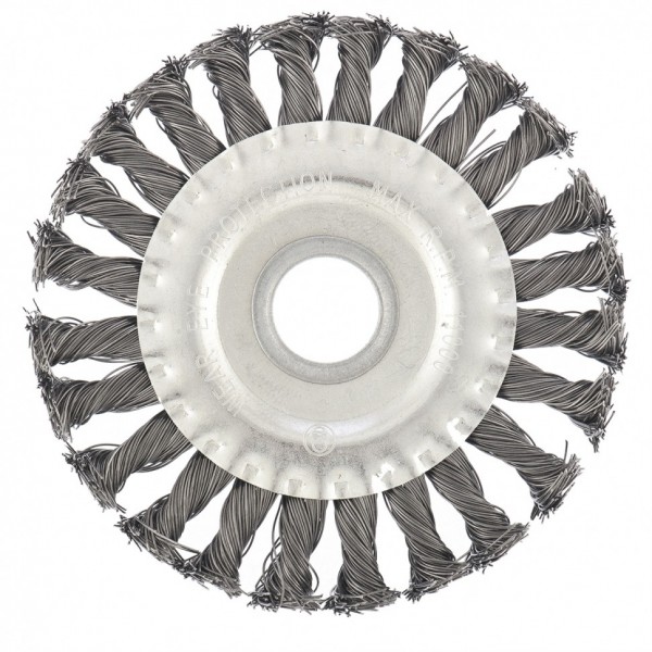 Щетка для УШМ 125 мм, посадка 22.2 мм, плоская, крученая металлическая проволока Сибртех 746327