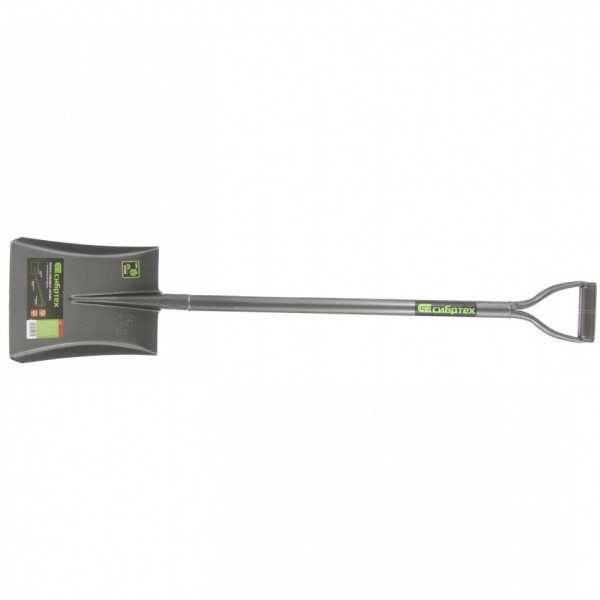 Лопата совковая, 245 х 295 х 1150 мм, цельнометаллическая, Сибртех 61473