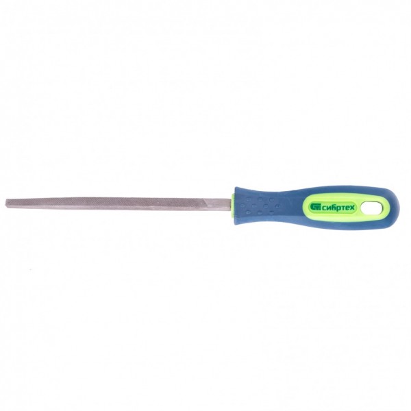 Напильник, 150 мм, трехгранный, двухкомпонентная рукоятка, №2 Сибртех 16024