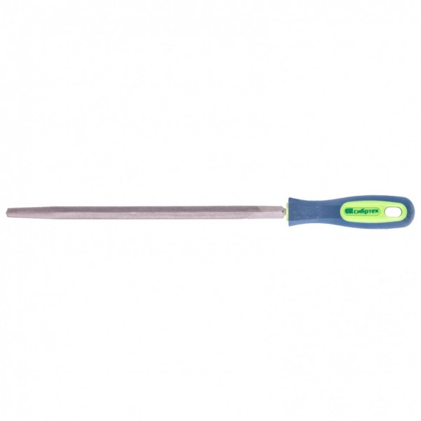 Напильник, 250 мм, трехгранный, двухкомпонентная рукоятка, №2 Сибртех 16030