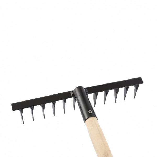 Грабли стальные, 300 х 1300 мм, 12 витых зубьев, деревянный черенок, Россия, Сибртех 61744