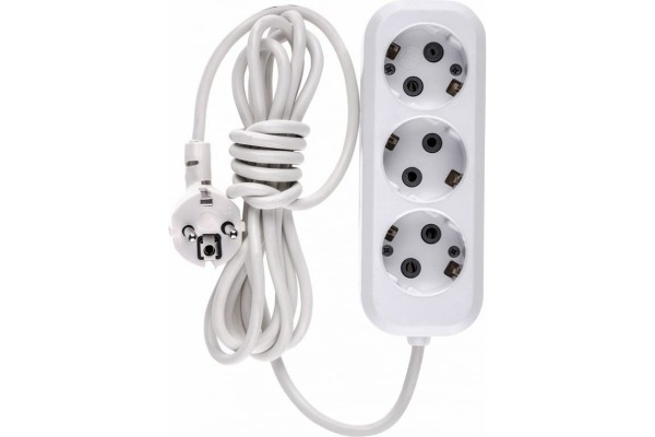 Удлинитель бытовой 10 м, 10А, тип УХз10, с заземлением, 3 розетки Сибртех 96069