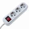 Удлинитель бытовой 3 м, 10A, тип УХз10, с заземлением и выключателем, 3 розетки, Россия Сибртех 96081