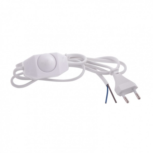 Шнур электрический соединительный, для бра с диммером, 1.5 м, 120 Вт, белый, тип V-2 Россия Сибртех 96013