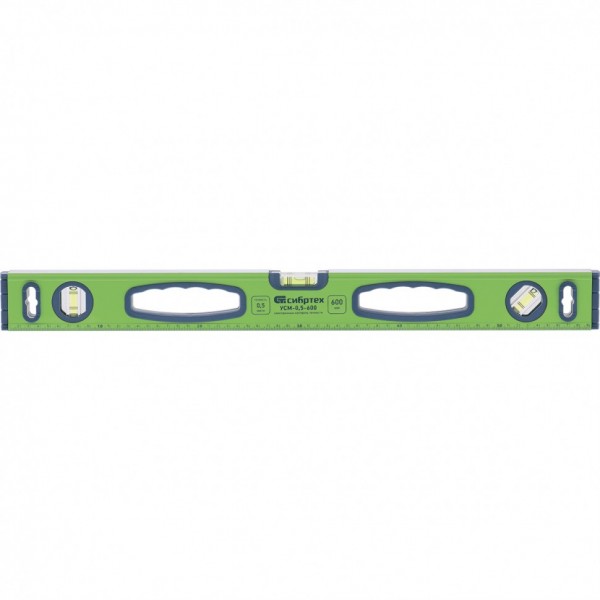 Уровень алюминиевый УСМ-0,5-600, фрезерованный, 3 глазка, магнитный, рукоятки, 600 мм Сибртех 34114