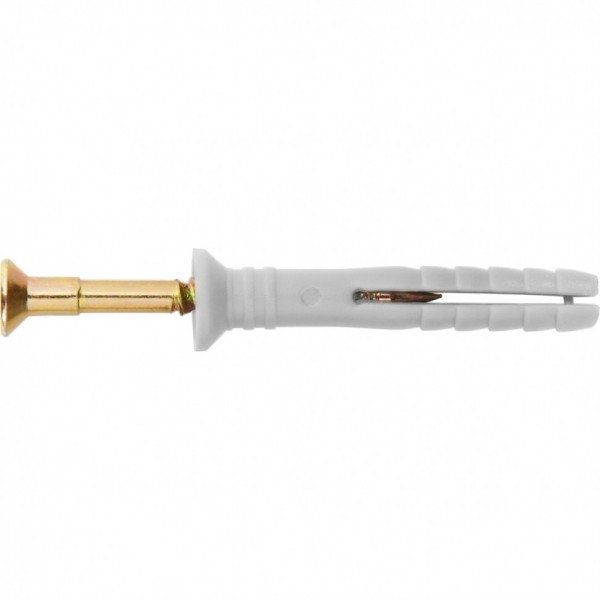 Дюбель-гвоздь полипропиленовый с потайным бортиком 6 х 40 мм, 200 шт Сибртех 42123