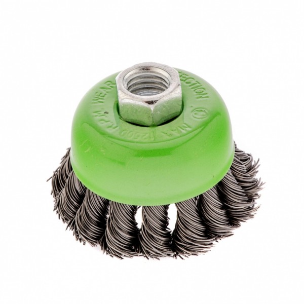 Щетка для УШМ, 65 мм, М14, чашка, крученая проволока 0.5 мм Сибртех 746207