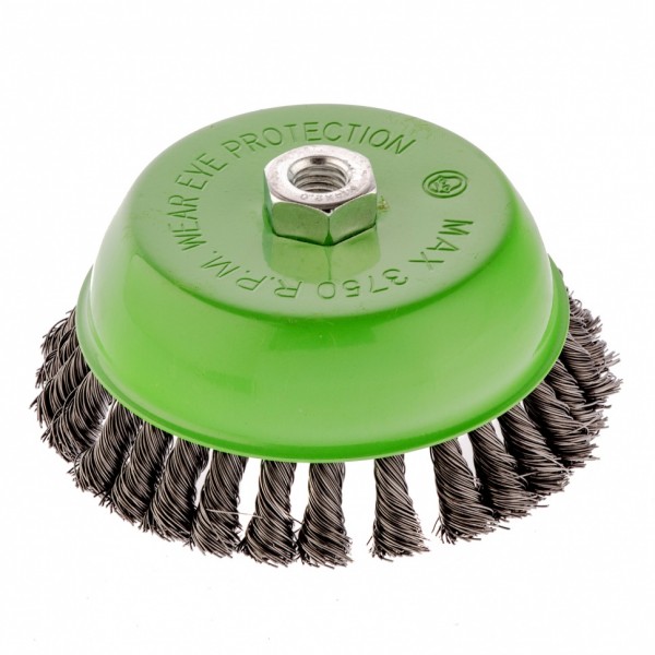 Щетка для УШМ, 150 мм, М14, чашка, крученая проволока 0.5 мм Сибртех 746297