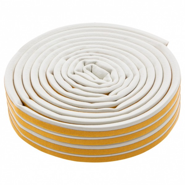 Уплотнитель резиновый, 12 м, профиль D, белый Сибртех 88909