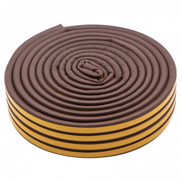 Уплотнитель резиновый, 12 м, профиль D, коричневый Сибртех 88910