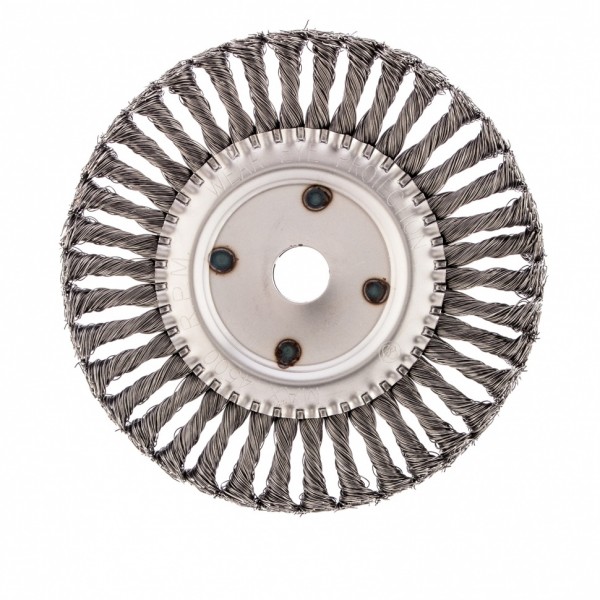 Щетка для УШМ, 200 мм, посадка 22.2 мм, плоская, крученая проволока 0.5 мм Сибртех 746387