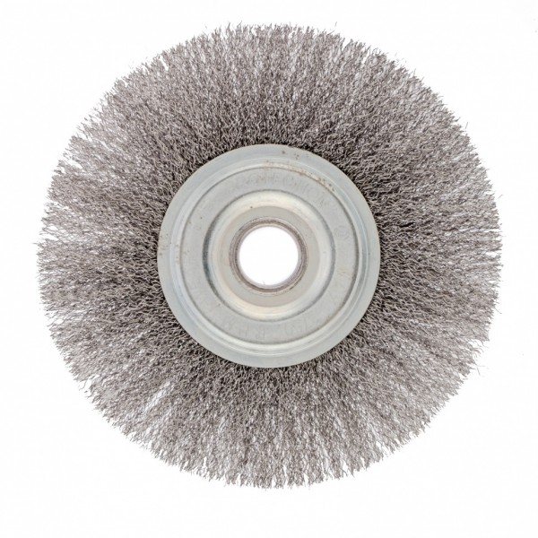 Щетка для УШМ, 175 мм, посадка 22.2 мм, плоская, витая проволока 0.3 мм Сибртех 746667