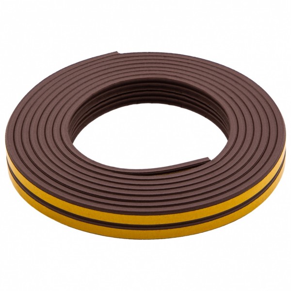 Уплотнитель резиновый, 6 м, профиль E, коричневый Сибртех 88914