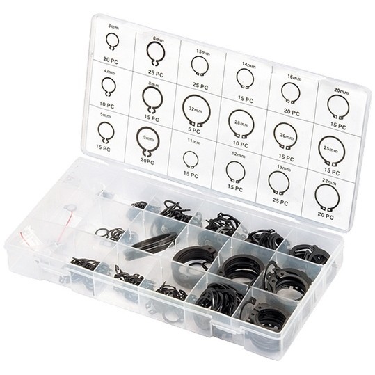 Набор стопорных колец, D 3-32 мм, 300 предметов Сибртех 47600