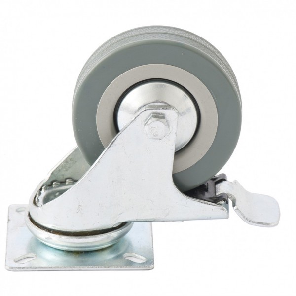 Колесо поворотное с тормозом D 50 мм, крепление платформенное Сибртех 68719