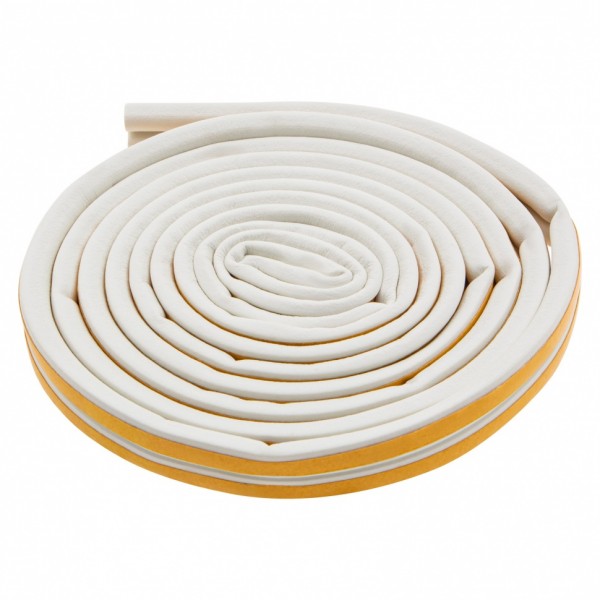 Уплотнитель резиновый, 6 м, профиль D, белый Сибртех 88915