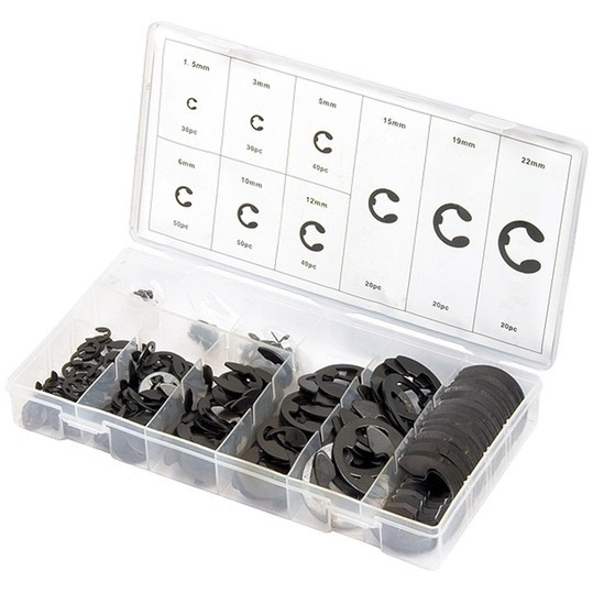 Набор стопорных колец, D 1.5-22 мм, 300 предметов Сибртех 47601