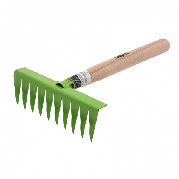 Грабли витые 10 - зубые, 200 х 390 мм, стальные, деревянная рукоятка, Агроном, Россия, Сибртех 61762