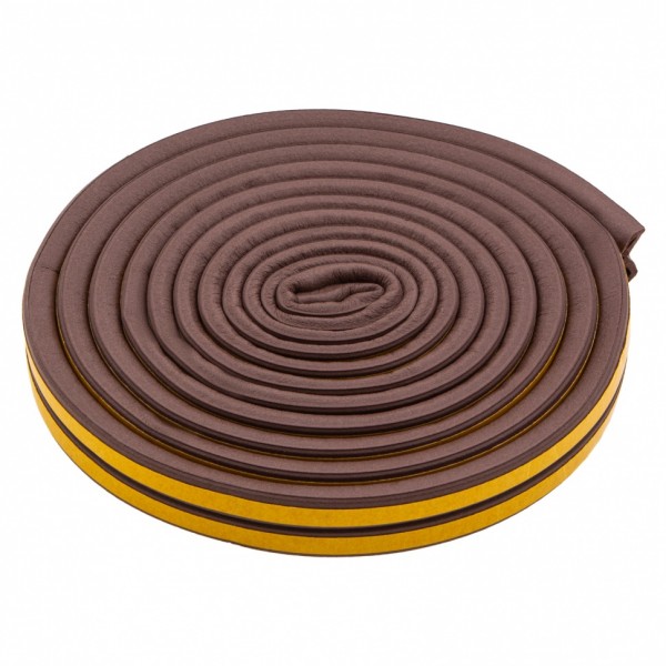 Уплотнитель резиновый, 6 м, профиль D, коричневый Сибртех 88916