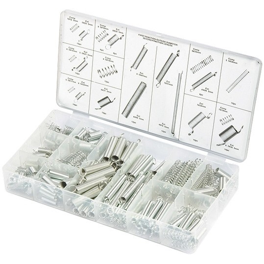 Набор пружин 5.5 х 17.5.5 х 35, 6.5 х 10.7 х 12.5, 7 х 19, 9 х 35, 9.5 х 16, 9.5 х 19 мм, 200 предметов Сибртех 47602