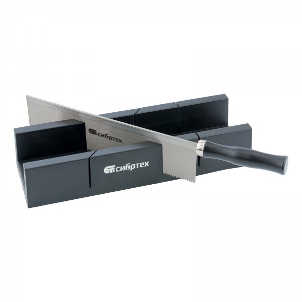 Стусло пластиковое 300х60 мм, пила 250 мм Сибртех 222307