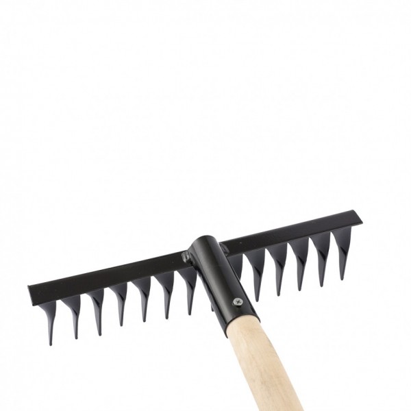 Грабли стальные, 300 х 1300 мм, 14 витых зубьев, деревянный черенок, Россия, Сибртех 61769