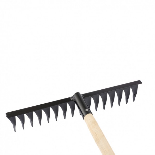Грабли стальные, 420 х 1300 мм, 16 витых зубьев, деревянный черенок, Россия, Сибртех 61763
