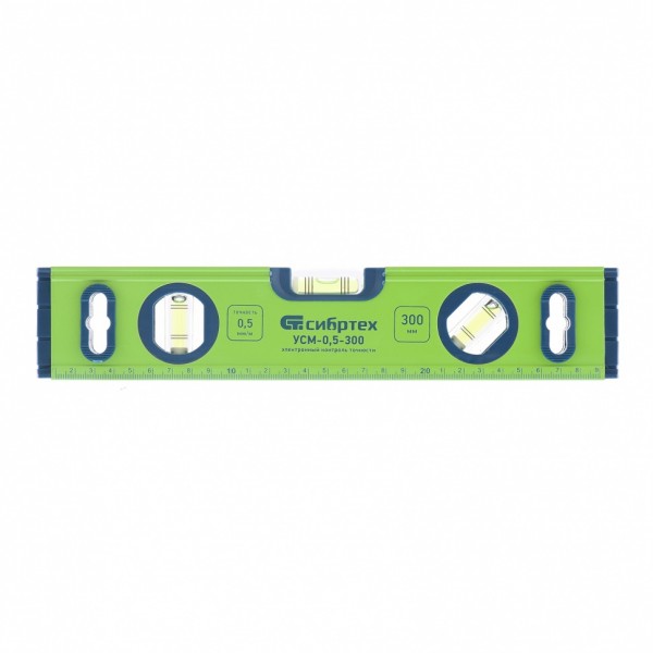 Уровень алюминиевый УСМ-0,5-300, фрезерованный, 3 глазка, магнитный, 300 мм Сибртех 34111
