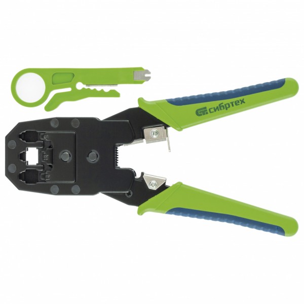 Клещи для обжима телефонных и компьютерных клемм 4P, 6P, 8P, функция обрезания проводов Сибртех 17733