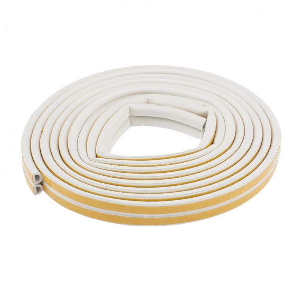 Уплотнитель, 6 м, профиль D, белый Сибртех 93935
